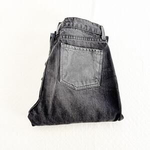 Revice Button-Fly Block Denim Squares Straight Leg Jean Black/Charcoal Size 26